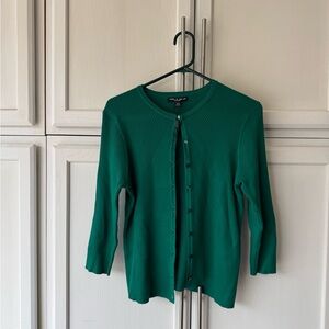 Cable & Gauge Teal Button-Up Cardigan